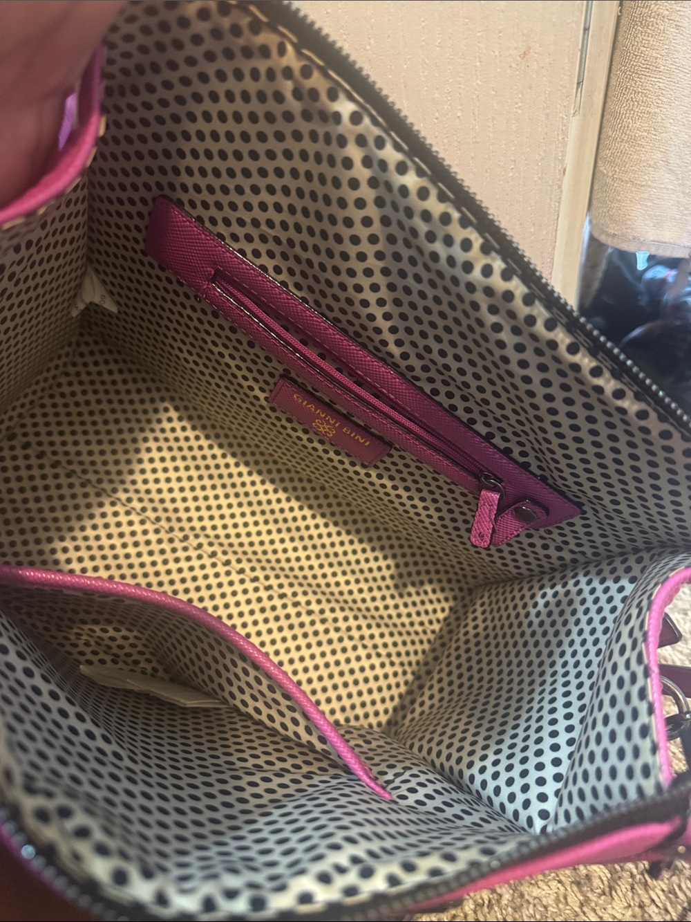 Gianni Bini Vibrant Pink Braided-Handle Satchel - Picture 6 of 6